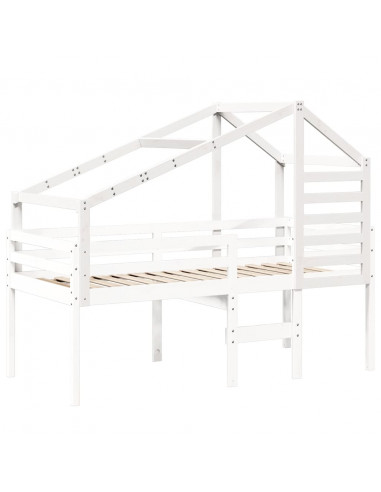 Tetto per Letto Bambini Bianco 198x87x113cm Legno Massello Pino