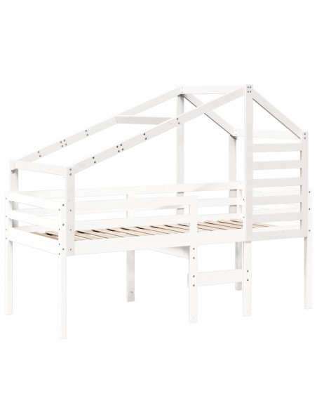 Tetto per Letto Bambini Bianco 198x87x113cm Legno Massello Pino