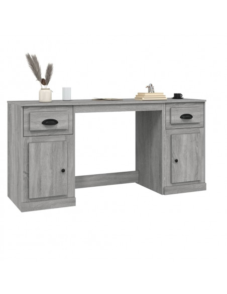 Scrivania con Armadietto Grigio Sonoma in Legno Multistrato