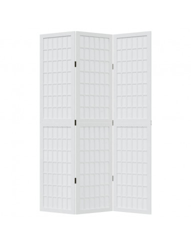 Divisorio Ambienti 3Pannelli Bianco Legno Massello di Paulownia