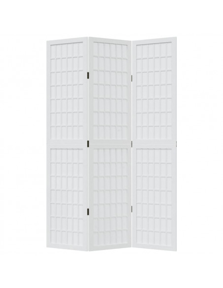 Divisorio Ambienti 3Pannelli Bianco Legno Massello di Paulownia