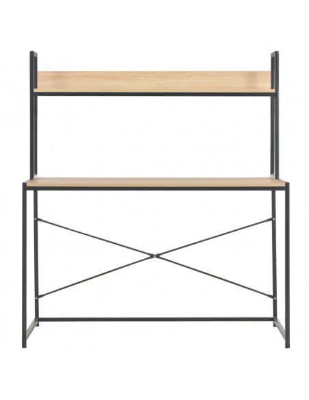 Scrivania per Computer Nera e Rovere 120x60x138 cm