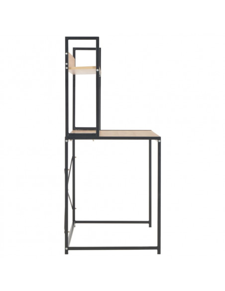 Scrivania per Computer Nera e Rovere 120x60x138 cm