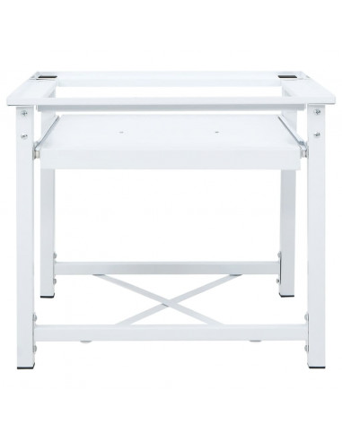 Supporto Lavatrice e Asciugatrice con Mensola Estraibile Bianco