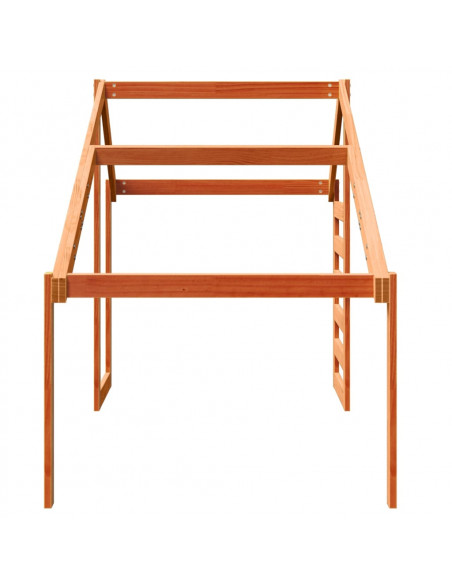 Tetto Letto Bambini Marrone Cera 188x97x113 Legno Massello Pino