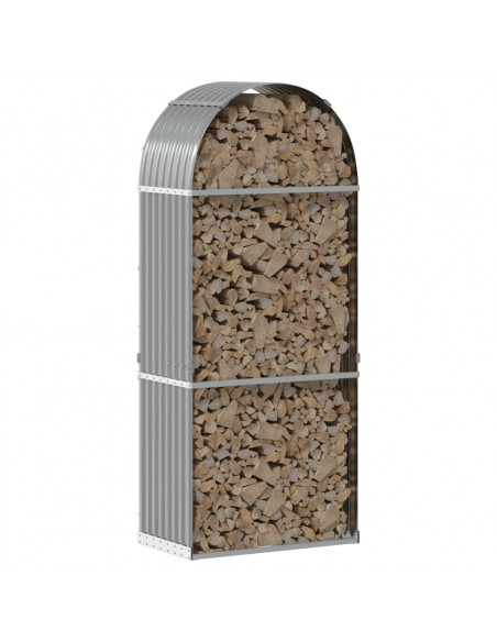 Portaceppi Grigio Chiaro 80x45x190 cm in Acciaio Zincato