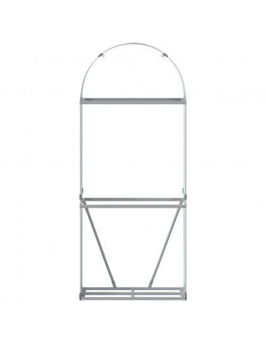 Portaceppi Grigio Chiaro 80x45x190 cm in Acciaio Zincato