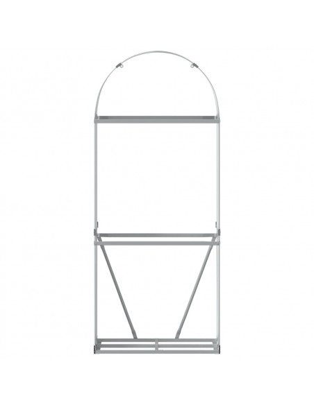 Portaceppi Grigio Chiaro 80x45x190 cm in Acciaio Zincato
