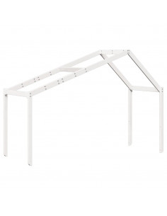 Tetto Letto Bambini Bianco 213x85,5x144,5cm Legno Massello Pino 2