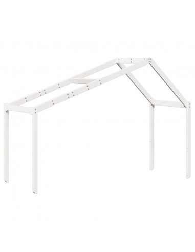 Tetto Letto Bambini Bianco 213x85,5x144,5cm Legno Massello Pino