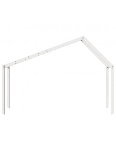 Tetto Letto Bambini Bianco 213x85,5x144,5cm Legno Massello Pino