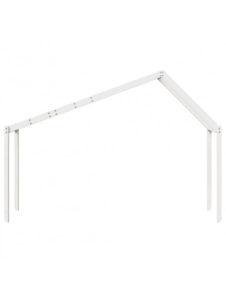 Tetto Letto Bambini Bianco 213x85,5x144,5cm Legno Massello Pino