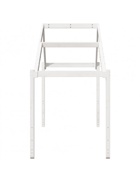 Tetto Letto Bambini Bianco 213x85,5x144,5cm Legno Massello Pino