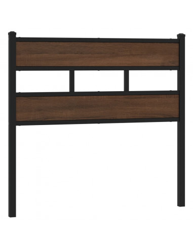 Testiera Rovere Marrone 90 cm in Acciaio e Truciolato