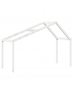 Tetto Letto Bambini Bianco 203x80,5x142 cm Legno Massello Pino 2