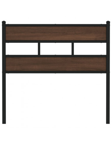 Testiera Rovere Marrone 90 cm in Acciaio e Truciolato