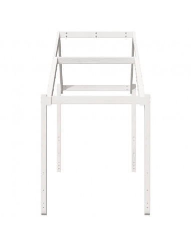 Tetto Letto Bambini Bianco 203x80,5x142 cm Legno Massello Pino