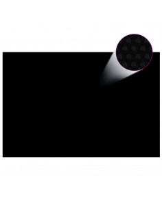 Pellicola Solare Galleggiante Piscina Rettangolare 6x4 m Nera 2