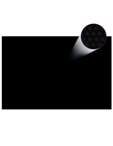 Pellicola Solare Galleggiante Piscina Rettangolare 6x4 m Nera