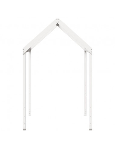 Tetto Letto Bambini Bianco 217x95,5x159 cm Legno Massello Pino