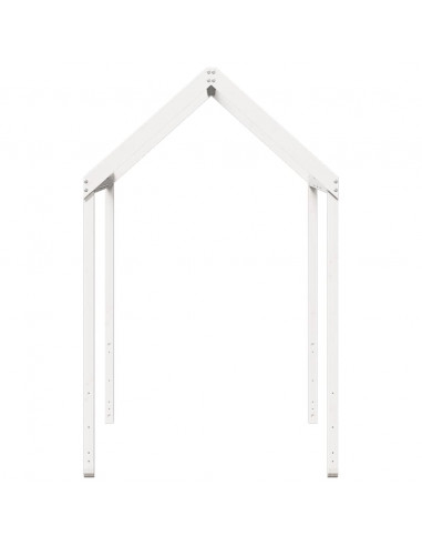 Tetto Letto Bambini Bianco 207x95,5x159 cm Legno Massello Pino