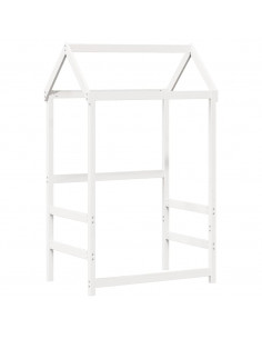 Tetto Letto Bambini Bianco 118x70x176,5 cm Legno Massello Pino 2