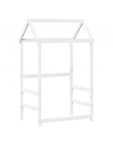 Tetto Letto Bambini Bianco 98x70x176,5 cm Legno Massello Pino