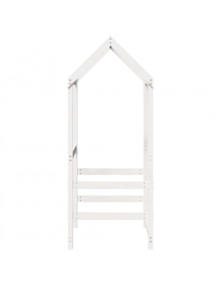 Tetto Letto Bambini Bianco 98x70x176,5 cm Legno Massello Pino
