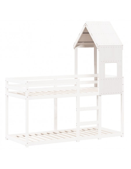 Tetto per Letto Bambini Bianco 60x89x134,5 Legno Massello Pino