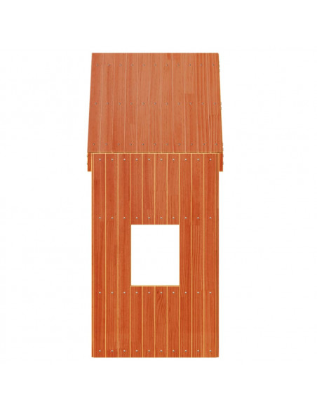 Tetto Letto Bambini Marrone Cera 60x89x134,5 cm Massello Pino