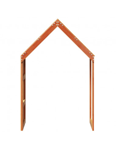 Tetto Letto Bambini Marrone Cera 60x89x134,5 cm Massello Pino