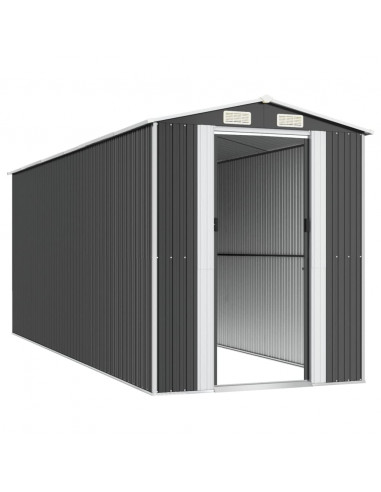 Capanno da Giardino Antracite 192x523x223 cm in Acciaio Zincato