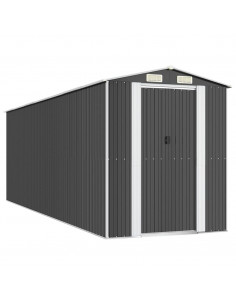 Capanno da Giardino Antracite 192x606x223 cm in Acciaio Zincato 2