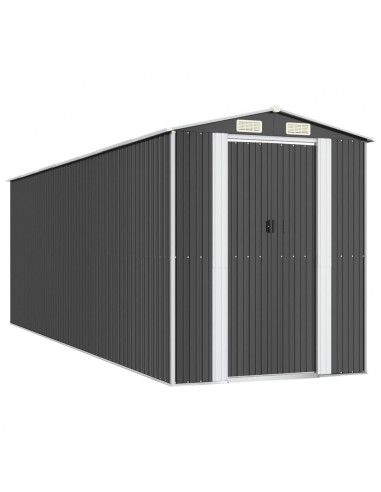Capanno da Giardino Antracite 192x606x223 cm in Acciaio Zincato