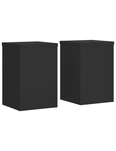 Supporti per Piante 2 pz Neri 20x20x30 cm Legno Multistrato