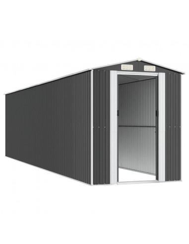 Capanno da Giardino Antracite 192x772x223 cm in Acciaio Zincato