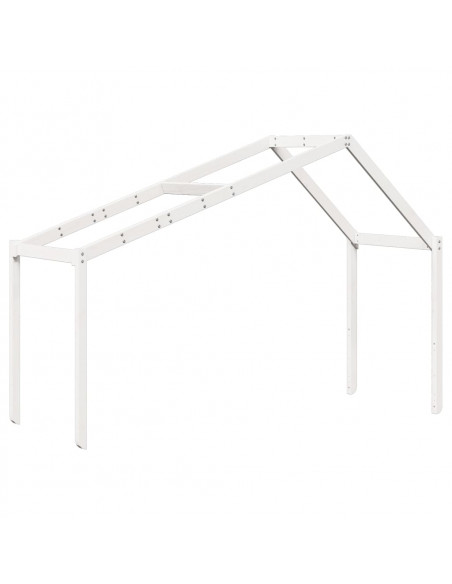 Tetto Letto Bambini Bianco 213x95,5x144,5cm Legno Massello Pino