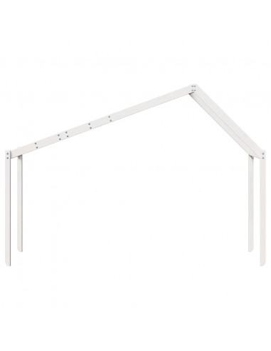 Tetto Letto Bambini Bianco 213x95,5x144,5cm Legno Massello Pino