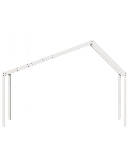 Tetto Letto Bambini Bianco 213x95,5x144,5cm Legno Massello Pino