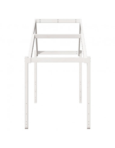 Tetto Letto Bambini Bianco 213x95,5x144,5cm Legno Massello Pino