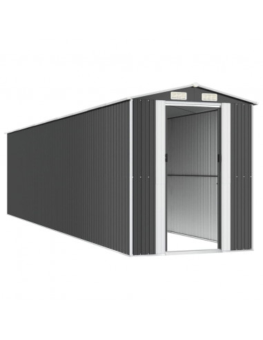 Capanno da Giardino Antracite 192x855x223 cm in Acciaio Zincato