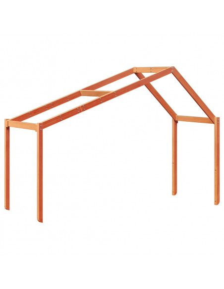 Tetto Letto Bambini Marrone Cera 203x95,5x142 cm Massello Pino