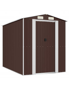 Capanno da Giardino Marrone Scuro 192x274x223cm Acciaio Zincato 2