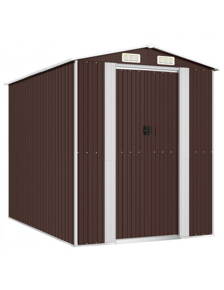 Capanno da Giardino Marrone Scuro 192x274x223cm Acciaio Zincato