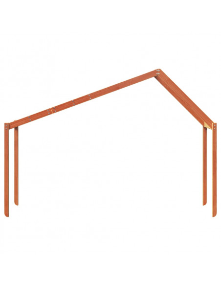 Tetto Letto Bambini Marrone Cera 203x95,5x142 cm Massello Pino