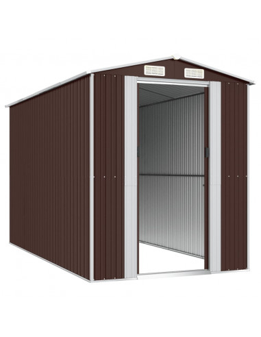 Capanno da Giardino Marrone Scuro 192x357x223cm Acciaio Zincato