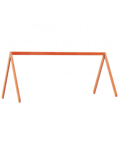 Tetto Letto Bambini Marrone Cera 199x95,5x88 cm Massello Pino