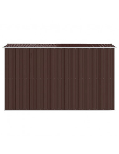 Capanno da Giardino Marrone Scuro 192x357x223cm Acciaio Zincato