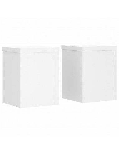 Supporti per Piante 2 pz Bianchi 15x15x20 cm Legno Multistrato