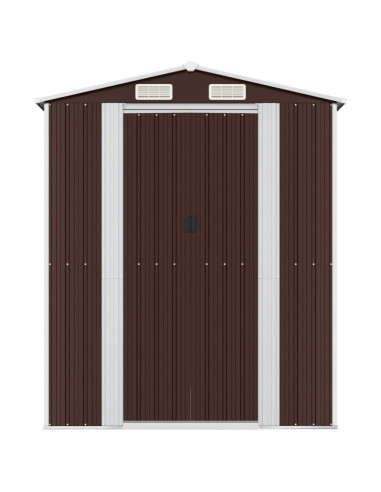 Capanno da Giardino Marrone Scuro 192x440x223cm Acciaio Zincato